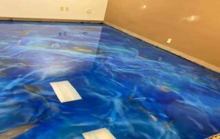 This image shows a floor that has a unique color.